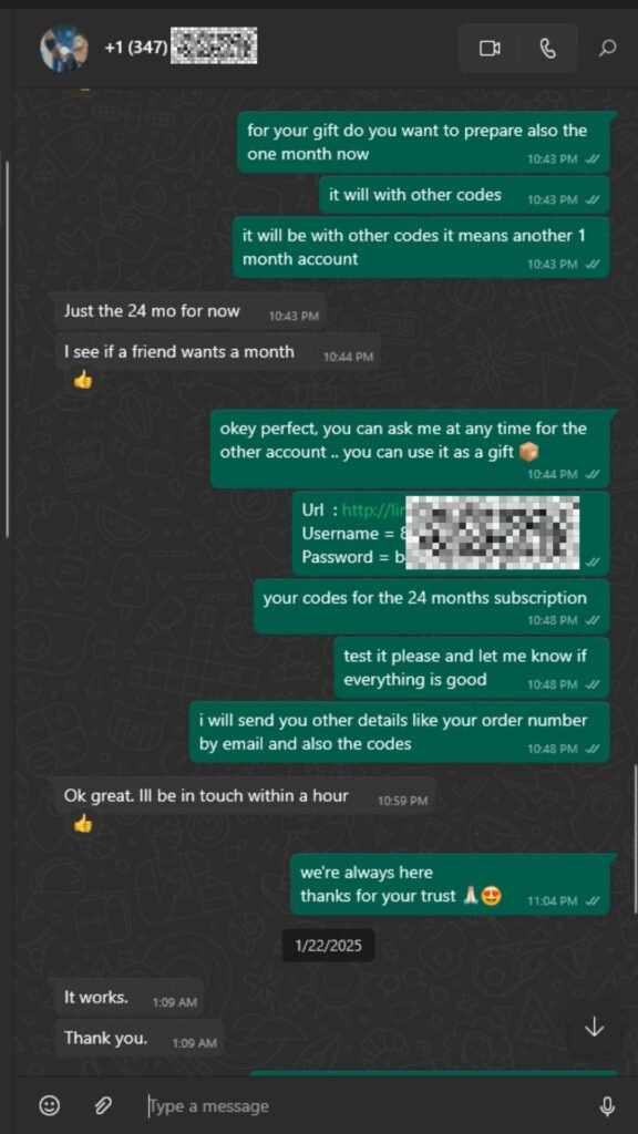 Customer review conversation screenshot 1