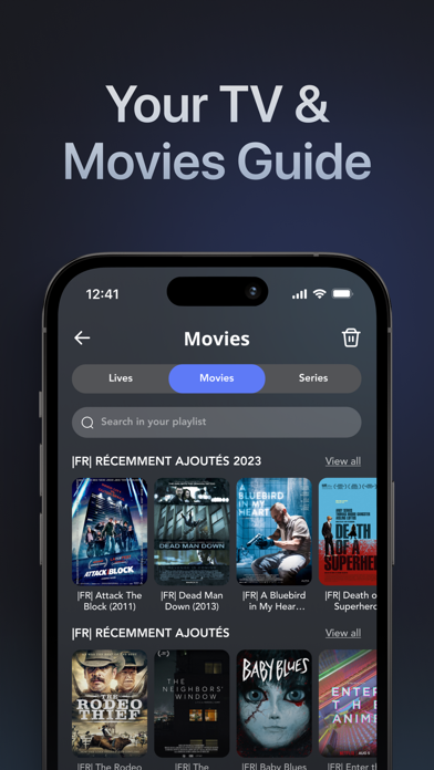GSE Smart IPTV Player movies and TV guide screenshot on iPhone