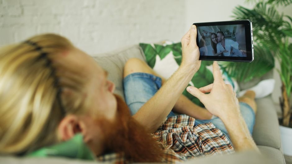 An IPTV player running full screen on an Android tablet