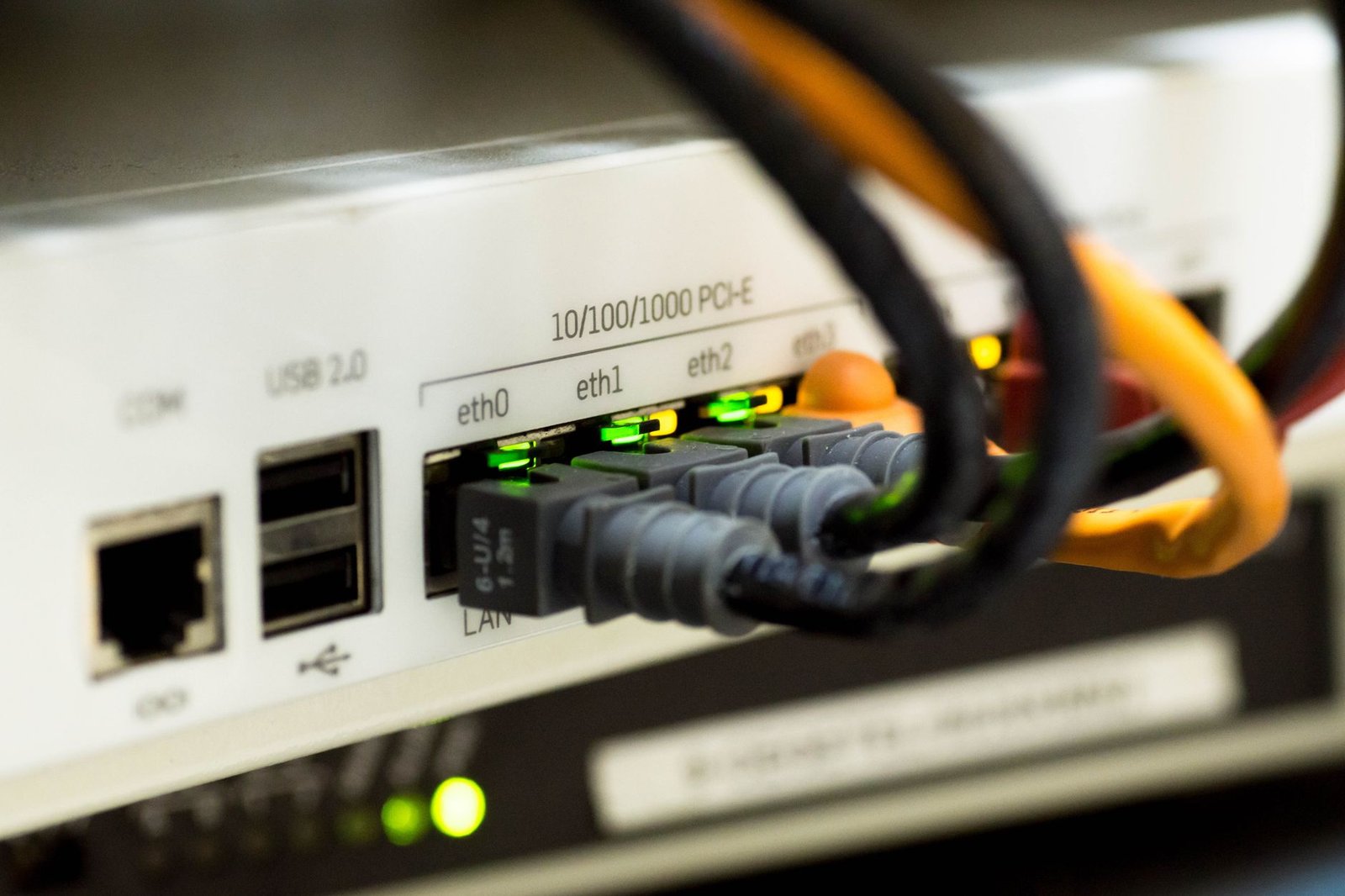 Ethernet cable plugged into a router for a steadier IPTV connection